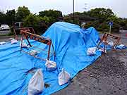 3ヵ月弱が経過した液状化現象被災地の様子(千葉県浦安市高洲地区2011年6月1日)